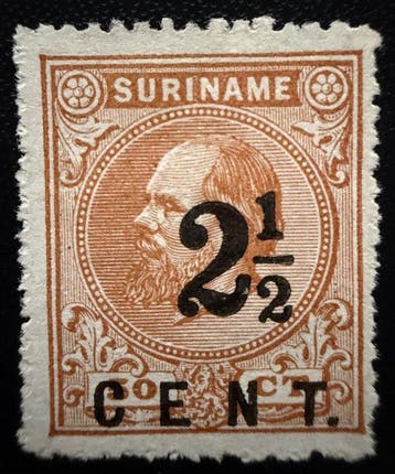 Suriname 1892 - Suriname 1892 - Hulpuitgifte - NVPH 21A 14,, Gestempeld