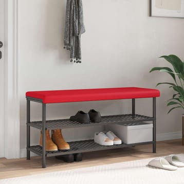 vidaXL Bankkussen Kunstleer Rood Diepte 35 cm, Verzenden, Nieuw, Rood