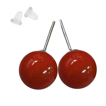 Fako Bijoux - Oorbellen - Candy - Acryl - 10mm - Rood, Verzenden, Nieuw