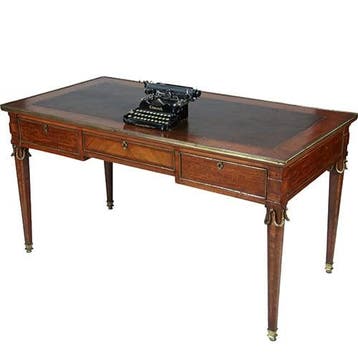 Frans bureau plat Napoleon III fraai brons en veel inlegwerk, Ophalen of Verzenden