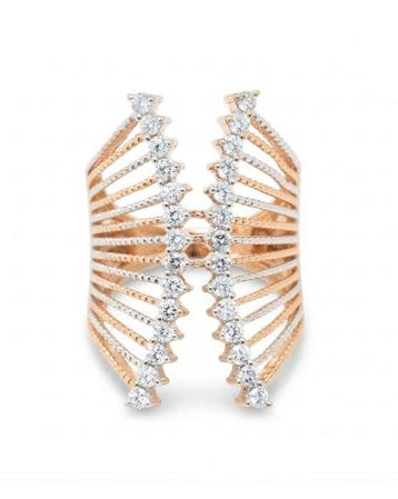 Statement ring - 14 karaat Roségoud - 0.60ct. tw. Diamant