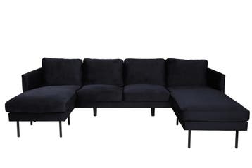Chaise-Longue - Simon - Zwart - Fluweel - Jörn, Verzenden, Nieuw