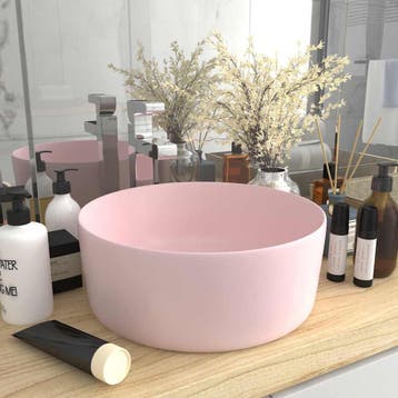 vidaXL Wastafel rond 40x15 cm keramiek matroze, Verzenden, Nieuw