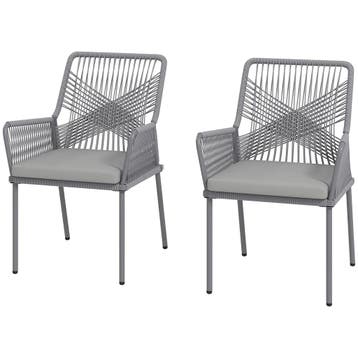TRUUSK Set van 2 Tuinstoelen - Terrasstoelen met Wasbare Kus, Verzenden, Nieuw