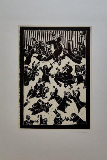 Blalla W. Hallmann (1941-1997) - Protestants storm the papal
