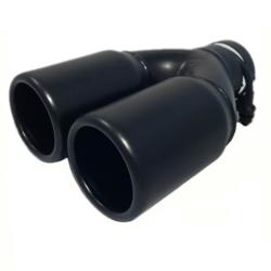 Zwart Uitlaatsierstuk Dubbel - passend 45-60 mm, Auto-onderdelen, Uitlaatsystemen, Verzenden, Nieuw