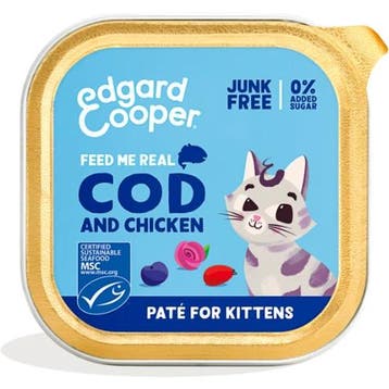 Edgard & Cooper kabeljauw en kip paté kitten natvoer kuip.., Dieren en Toebehoren, Verzenden, Kat