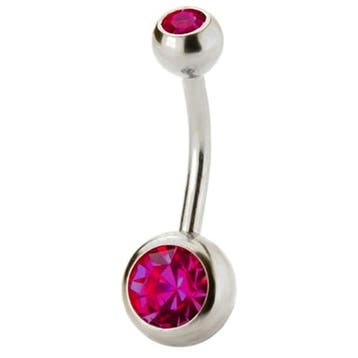 Fako Bijoux - Navelpiercing - Kristal - Fuchsia, Verzenden, Nieuw