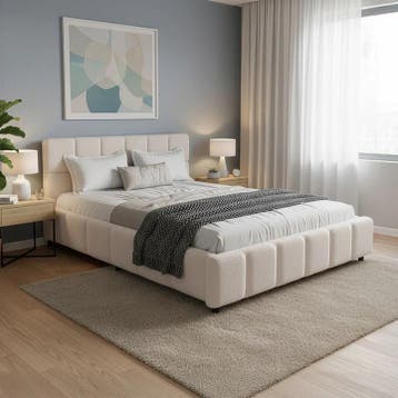 Gestoffeerd Bed Florence - 140x200cm - Crème, Verzenden, Nieuw