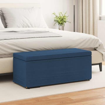 vidaXL Kruk Blauw 101 x 41 x 40 cm Stof en Geëngineerd Hout, Verzenden, Nieuw