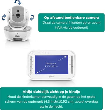 Alecto DVM200MGS - Babyfoon met Camera - Temperatuurweergave, Verzenden, Zo goed als nieuw
