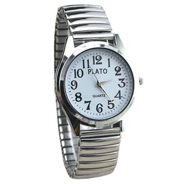 Fako - Horloge - Rekband - Plato - Ø 32mm - Zilverkleurig -, Verzenden, Nieuw