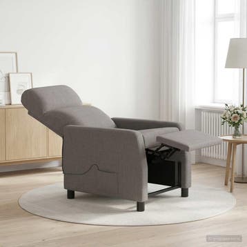 vidaXL Massage Recliner Taupe Stof, Verzenden, Nieuw
