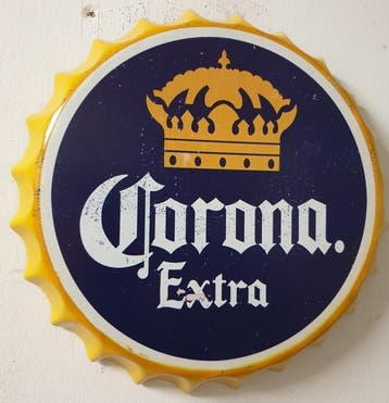 Corona bierdop reclamebord, Ophalen of Verzenden, Nieuw
