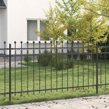 vidaXL Ringhek TILBURG 200 x 150 cm Gepoedercoat staal Zwart, Verzenden, Nieuw, IJzer