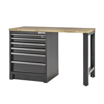 Heavy Duty werkbank met hardhouten werkblad en laden blok, Doe-het-zelf en Verbouw, Werkbanken, Ophalen of Verzenden, Nieuw