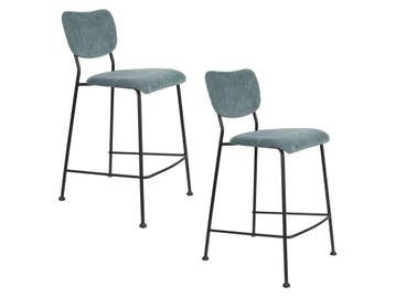 2dekans | Zuiver Benson Barkruk - Duopack - Grey/Blue - 64,5, Ophalen of Verzenden, Zo goed als nieuw