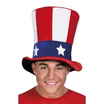 Hoge hoed stars and stripes - Feesthoeden overig, Verzenden, Nieuw