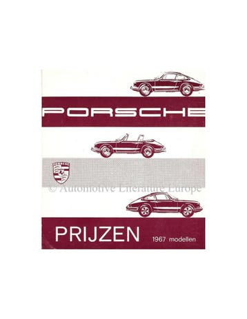 1967 PORSCHE 911 / 912 PRIJSLIJST NEDERLANDS, Nieuw, Porsche, Author