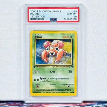 Pokémon Graded card - PARAS #59 1ST EDITION - Pokémon - PSA, Nieuw