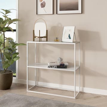 Consoletafel Strömstad haltafel met 1 plank 80x80x26 cm wit, Huis en Inrichting, Tafels | Sidetables, Verzenden, Nieuw