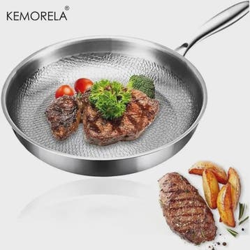 KEMORELA Pure Titanium Koekenpan - Krasbestendig, Anti-aanba, Verzenden, Nieuw