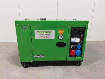 Thunder T9000Full Diesel aggregaat generator 7,5 kVA ACTIE, Nieuw, 5 tot 10 kVA, Dieselolie, Geluidgedempt