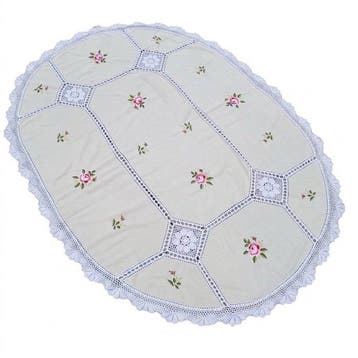 gehäkeltes Vintage - ovaal - Tafelkleed - 210 cm - 150 cm