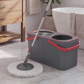 Dweil met Emmer en 4 Microvezelpads: Scheidt Vuil Water voor, Verzenden, Nieuw