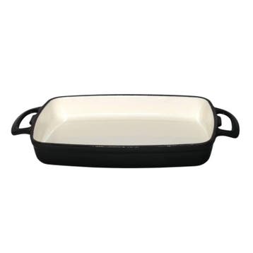 Rechthoekige ovenschaal zwart 1,8 Liter | inductieproof, Verzenden