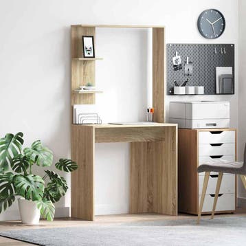 vidaXL Bureau Sonoma Eiken Bewerkt hout 78,5 x 37 x 154,5 cm, Verzenden, Nieuw
