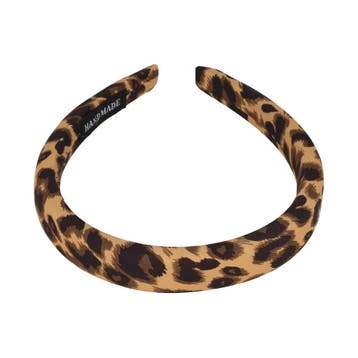 Haarband Diadeem 2cm – Zacht Gevuld – Panterprint Stof –, Nieuw