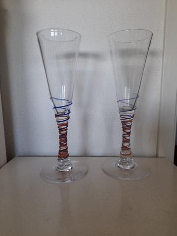 Mark Lokock - Champagne fluitje (2) - Glas - Champagne