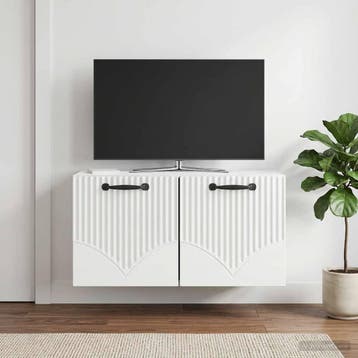 vidaXL Wandbeugel TV-kast Hoogglans Wit 59,5 x 31 x 30 cm, Huis en Inrichting, Kasten | Televisiemeubels, Minder dan 50 cm, Verzenden