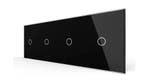 Livolo Touch Lichtschakelaar 4-Voudig | Zwart Glas | 1+1+1+1, Doe-het-zelf en Verbouw, Elektra en Kabels, Ophalen of Verzenden