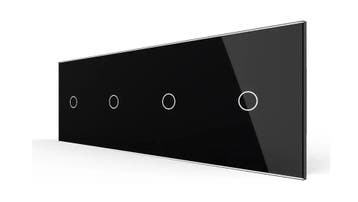Livolo Touch Lichtschakelaar 4-Voudig | Zwart Glas | 1+1+1+1, Ophalen of Verzenden, Nieuw, Schakelaar