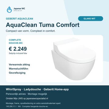 Geberit AquaClean Tuma Comfort douche-wc | Wit | Nieuw, Verzenden, Nieuw, Steen, Toilet