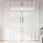 vidaXL Gordijnen voile met doorvoertules 2 st wit, Verzenden, Nieuw, Wit