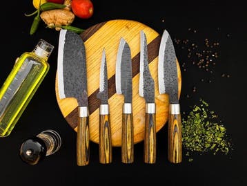 Keukenmes - Kitchen knife set - 582 - Staal, Hout,