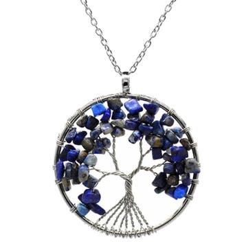 Fako Bijoux - Ketting - Chakra Reiki - Levensboom XL - Lapis, Verzenden, Nieuw
