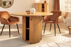 Ronde eettafel TRES CHIC 120cm bruin mangohout massief hout, Ophalen of Verzenden, Nieuw