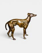 Figuur - Elegant greyhound bronze statue - 19-20. turn of