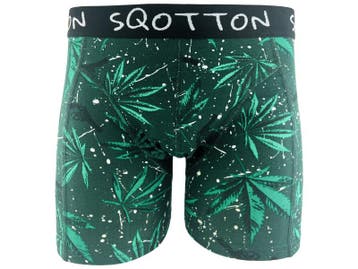 Boxershort - SQOTTON® - Wiet - Groen, Verzenden