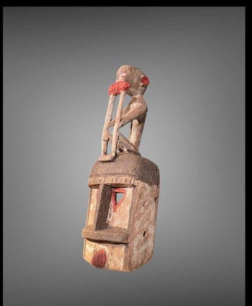 Uitzonderlijk Dogon-masker - masker van een aap die maïs eet