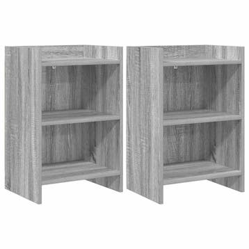 vidaXL Nachtkastjes 2 st Grijs Sonoma 40 x 30 x 60 cm, Minder dan 45 cm, Verzenden, Nieuw, 55 tot 70 cm
