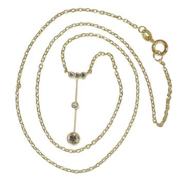Halsketting - 18 karaat Geel goud - Diamant - Vintage uit, Sieraden, Tassen en Uiterlijk, Kettingen, Nieuw