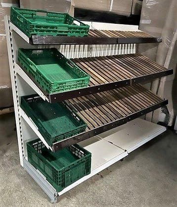Groente stelling met 4 etages, B200 x D67 x H163, Zakelijke goederen, Kantoor en Winkelinrichting | Winkel en Inventaris