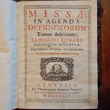 Missae in Agenda Defunctorum - 1753