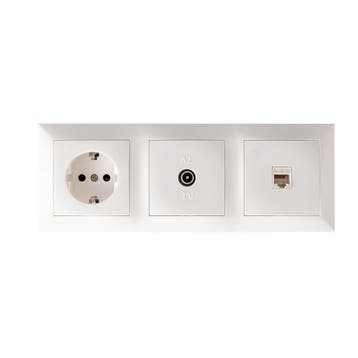 UTP RJ45 Stopcontact - Coax Contactdoos - Wandcontactdoos -, Kunststof, Overige typen, Nieuw, Ophalen of Verzenden