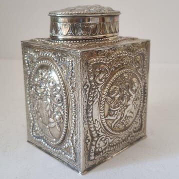Lodereindoosje - ca.1900 - .800 zilver - Antieke Zilveren, Antiek en Kunst